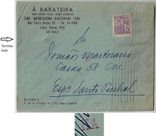 Brazil 1953 Importing House Barateira Cover From São Paulo To Pinhal Stamp Cr$0.6 Electronic Sorting Mark Transorma HA - Cartas & Documentos