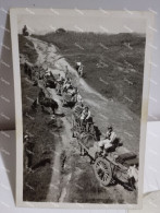 China Photo To Identify. Military Column With Carriages  85x58 Mm. - Asia