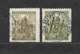 Bohemia & Moravia Böhmen Und Mähren 1941⊙ Mi 72a,b Sc 53c Cities And Castles III. Städte III. C3 - Used Stamps