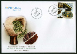 Türkiye 2020 Porcelain, Turkish Coffee Culture, Gastronomy, Traditions Mi 4596 FDC - Porzellan