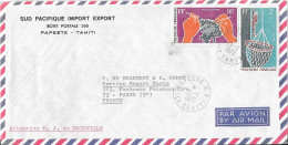 POLYNESIE FRANCAISE PAPEETE TAHITI 1972  - PLONGEE EN APNEE, COQUILLAGE ( POSTE AERIENNE ) CACHETS MANUELS, A VOIR - Storia Postale