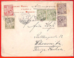 Aa0998 - MONACO - Postal History - Hotel COVER To  GERMANY 1910 Nice Franking - Storia Postale