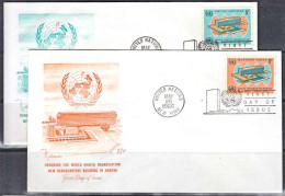 Ca0263 UNITED NATIONS 1966, SG 156-7 Inauguration Of WHO Building, Geneva, FDC - Covers & Documents