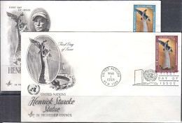Ca0350 UNITED NATIONS 1968, SG185-6 Henrik Starcke Sculpture, FDC - Covers & Documents