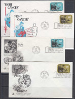 Ca0352 UNITED NATIONS 1970, SG 207-8 Intenational Cancer Congress, 4 FDCs - Covers & Documents