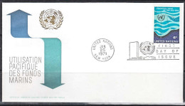 Ca0473 UNITED NATIONS 1971, SG215 Peaceful Utilisation Of The Sea-bed, FDC - Storia Postale