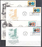 Ca0695 UNITED NATIONS 1968, SG183-4 UN Secretariat, 4 Diff FDCs - Brieven En Documenten