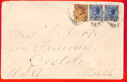 Aa1047 - MONACO - Postal History - Overprinted Stamps On  COVER To The USA - Covers & Documents