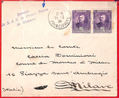 Aa1006 - MONACO - Postal History - Royal & Diplomatic Mail COVER To ITALY 1924 - Cartas & Documentos
