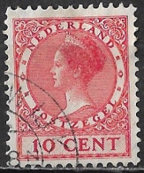 Extra Rode Punt In De Hals In 1938 Wilhelmina Type Veth 10 Ct Rood NVPH 182 - Variétés Et Curiosités