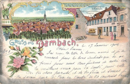 CPA (Gruss Litho  Multivues Précurseur 1902) -24998 -67 -Dambach  Dont Gasthaus "Zum Grünen Baum"-Envoi Gratuit - Dambach-la-ville