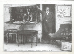 Cp, Reproduction, Publicité: Michel Voyer , Antiquités, Poitiers, Nos Antiquaires, Paris, Baignoire Authentique De Marat - Magasins