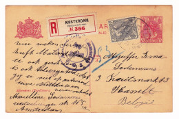Post Card WW1 Registered 1917 Asmterdam Nederland Netherlands Zensurstempel Auslandstelle Emmerich Censorship - Cartas & Documentos