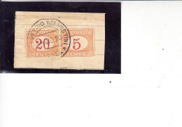 ITALIA  1870-94 - Sassone 5 + 20 Su Ritaglio - Postage Due