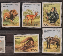 Benin 1995 Wildlebende Säugetiere Mi 691/95** - Bénin – Dahomey (1960-...)