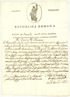 Repubblica Romana 1798 Republique Romaine San Ginesio - Documenti Storici