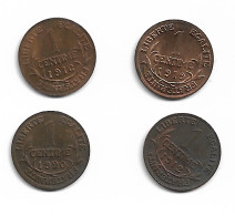 Monnaies France 4 Pieces De 1 CENTIMES 1912:16:19:20 Plat 2 B N0154 - 1 Centime