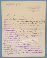 ● L.A.S 1913 Henry BATAILLE Château De Vivières Villers Cotterets - De FLERS - La Vierge Folle - Né à Nimes - Lettre - Schrijvers