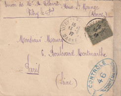 France Type Semeuse Sur Lettre - 1903-60 Sower - Ligned