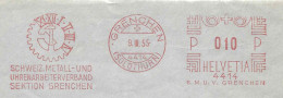 954  Horlogerie: Ema Suisse, 1955 - Swiss Clock Industry: Meter Stamp From Grenchen, Switzerland. Watch Horloge Montre - Horlogerie