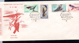 INDIA- 1968 - BIRDS SET OF 4 ON ILLUSTRATED FIRST DAY COVER  - Unused Stamps