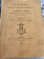 BERNAY ET SON ARRONDISSEMENT /SOUVENIRS HISTORIQUES  ARCHEOLOGIQUES PAR LOTTIN DE LAVAL /PREFACE LEON TISSANDIER / 1890 - Scandinavische Talen