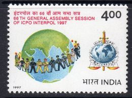 India 1997 60th General Assembly Of Interpol, Police, MNH, SG 1740 (D) - Nuevos