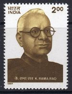 India 1997 Birth Centenary Of K. Rama Rao, MNH, SG 1752 (D) - Nuevos