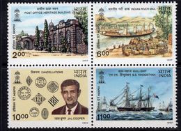 India 1997 Indepex Exhibition VI, Post Office Heritage Block Of 4, MNH, SG 1758/61 (D) - Nuovi