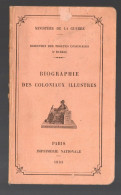 Biographie Des Coloniaux Illistres  1935  (PPP43508) - Français