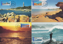 Australia, 2004, 2352/55, COASTLINES. SET OF FOUR MAXI CARDS - Maximumkaarten