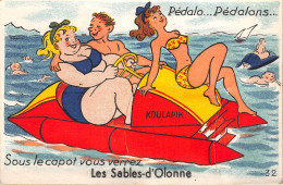 85-LES-SABLES-D'OLONNE -CARTE A SYSTEME DEPLIANTE- PEDALO ... PEDALONS... SOUS LE CAPOT VOUS VERREZ - Sables D'Olonne