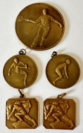 Sport Athletisme. Royal Racing Club De Bruxelles. Lot De 5 Médailles. Challenge Noterman. Challenge Henroden. 1948, 1951 - Otros & Sin Clasificación