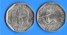 FRANCE . 2 FRANCS . " JEAN MOULIN 1993 " & " LOUIS PASTEUR 1995 ". 2 PIÈCES - Réf. N°223B - - 2 Francs