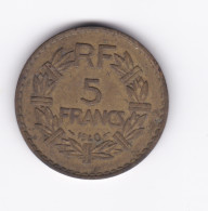 5 Francs 1940 Lavrillier  TTB - 5 Francs