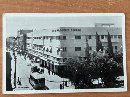 JUDAICA POSTCARD POSTKARTE FIRST SERIES OF ELIAHU BROS NO. 15 TEL AVIV, HERZL St. - Mordecai 's Corner. PALESTINE 1930’S - Palestine