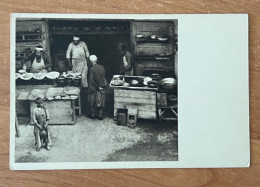 JUDAICA POSTCARD POSTKARTE BY S. ADLER, HAIFA NO. 204 ARAB RESTAURANT IN JAFFA. PALESTINE 1930’S - Palestine