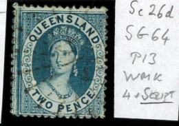 Aa5619f2 - Australia QUEENSLAND - STAMP - SG # 64  Watermark 4 + SCRIPT  - USED - Nuevos