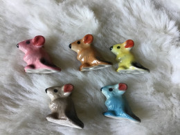Série 5 Fèves MAIFRUICO Trouées RATS SOURIS Multicolores - Tiere