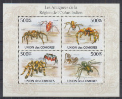 L13. Comoro Islands MNH 2010 Fauna - Animals - Spiders - Arañas