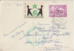ESPERANTO / BELGIQUE - 1960 - CARTE Avec VIGNETTE De PROPAGANDE + CACHET De BRUXELLES - Erinofilia [E]