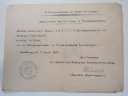 Ausweis, Beles, Luxembourg 1915 WW1 - Covers & Documents