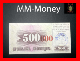 BOSNIA 500.000  500000 Dinara  15.9.1993  P. NL   *short Red Zeros"   **scarce**  XF - Bosnie-Herzegovine