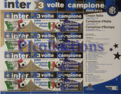4496-SAN MARINO 2010 INTER 3 VOLTE CAMPIONE - INTER 3 TIMES CHAMPION FULL SHEET 12 STAMPS C/ANNULLO 1° GIORNO - USED - Unused Stamps