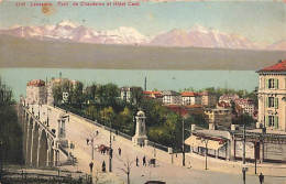 Lausanne Pont De Chauderon Et Hôtel Cécil Pont De Montbenon 1915 - Lausanne