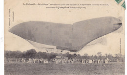 Le Dirigeable "République" Atterrissant Après Son Accident Le 3 Septembre 1909 Aux Policards - Dirigeables