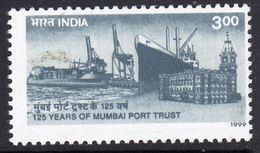 India 1999 125th Anniversry Of Mumbai Port Trust, MNH, SG 1849 (D) - Nuovi