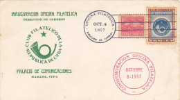 HAVANA PHILATELIC CLUB, SPECIAL COVER, 1957, CUBA - Covers & Documents