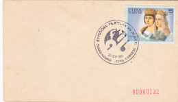 KING FERDINAND AND QUEEN ISABELLA STAMP ON COVER, 1990, CUBA - Brieven En Documenten