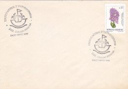 SHIP SPECIAL POSTMARK ON COVER, WATER HYACINTH FLOWERS STAMP, 1990, ARGENTINA - Brieven En Documenten